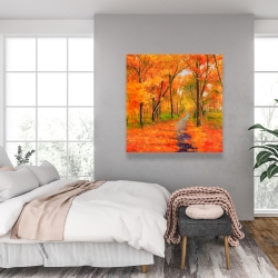 Canvas 36 x 36 - Autumn trail in the forest