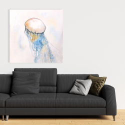 Canvas 36 x 36 - Watercolor jellyfish