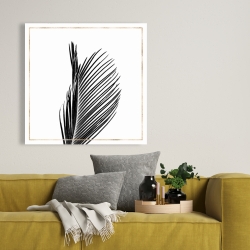 Canvas 36 x 36 - Areca palm with gold line