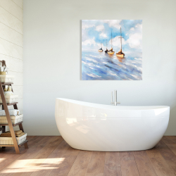 Canvas 36 x 36 - Sailboats in the sea