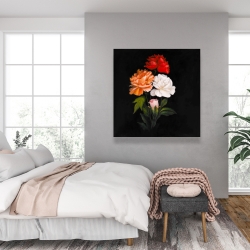 Toile 36 x 36 - Trois magnifiques roses