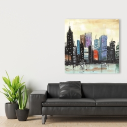 Canvas 36 x 36 - Skyline on abstract cityscape