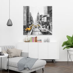 Canvas 36 x 36 - Yellow taxis in new york