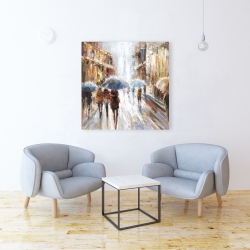 Canvas 36 x 36 - Abstract passersby in the city