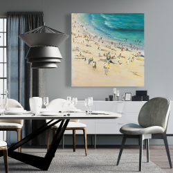 Canvas 36 x 36 - Summer crowd at the beach