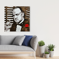 Toile 36 x 36 - Le parrain en noir et blanc