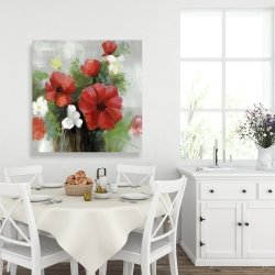 Toile 36 x 36 - Bouquet abstrait de fleurs sauvages