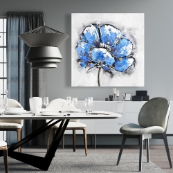 Canvas 36 x 36 - Abstract blue petals