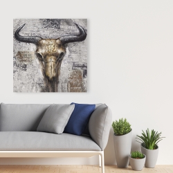 Canvas 36 x 36 - Bull skull with typography