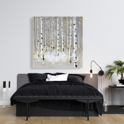 Toile 36 x 36 - Forêt de bouleaux en hiver