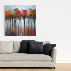 Toile 36 x 36 - Forêt abstraite et colorée