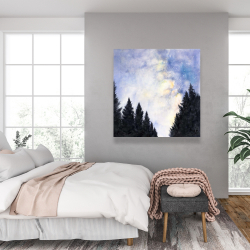 Canvas 36 x 36 - Starry sky in forest