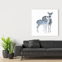 Toile 36 x 36 - Un amour de faons bleus