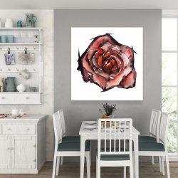 Canvas 36 x 36 - Watercolor rose