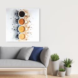 Canvas 36 x 36 - Four cups of coffee with paint splash