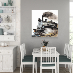 Canvas 36 x 36 - Vintage steam train