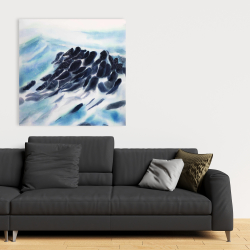 Canvas 36 x 36 - Sea waves with paint splash