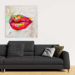 Canvas 36 x 36 - Colorful lips