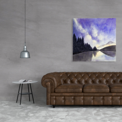 Canvas 36 x 36 - Starry view on the lake
