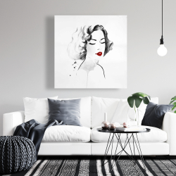Toile 36 x 36 - Femme aquarelle