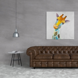 Canvas 36 x 36 - Colorful giraffe