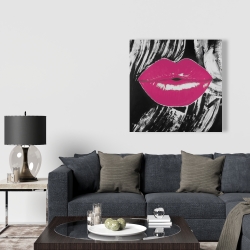 Canvas 36 x 36 - Pink glossy lips