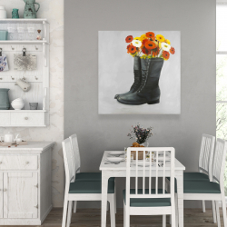 Canvas 36 x 36 - Boots full of flowers