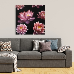 Toile 36 x 36 - Motif de fleur de lotus