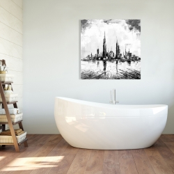 Toile 36 x 36 - Ville abtraite monochrome