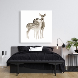 Canvas 36 x 36 - Sepia fawns love