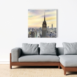 Toile 36 x 36 - Couché de soleil sur new-york