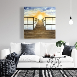 Toile 36 x 36 - Couché de soleil dans la mer