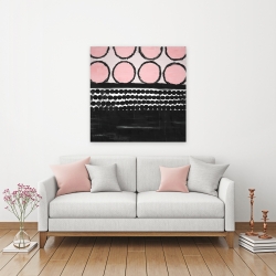Toile 36 x 36 - Amas de cercles rose