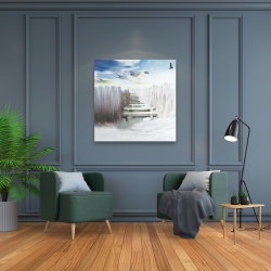 Toile 36 x 36 - Arrêt à la plage