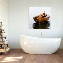 Canvas 36 x 36 - Rowboat on calm water