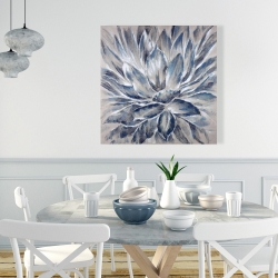 Canvas 36 x 36 - Blue and gray flower