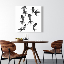 Canvas 36 x 36 - Black fishes