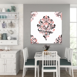 Toile 36 x 36 - Ornement baroque corail