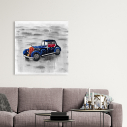 Toile 36 x 36 - Jouet de voiture vintage bleu
