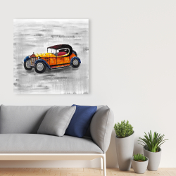 Toile 36 x 36 - Jouet de voiture vintage jaune