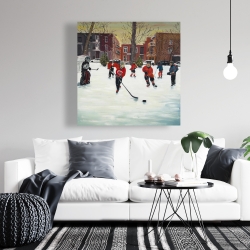 Toile 36 x 36 - Jeunes joueurs de hockey