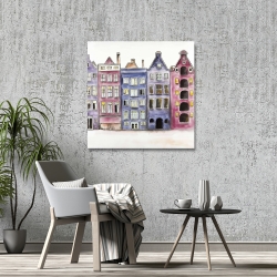 Canvas 36 x 36 - Old historic houses amsterdam