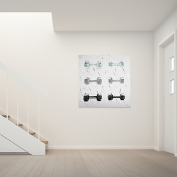 Toile 36 x 36 - Haltères