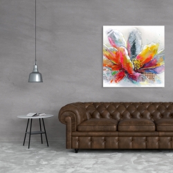 Canvas 36 x 36 - Abstract flower with texture