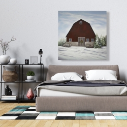 Canvas 36 x 36 - It's winter on the farm