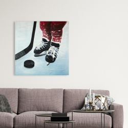 Toile 36 x 36 - Jeune hockeyeur