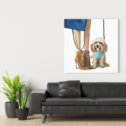 Toile 36 x 36 - Chien cavoodle à la mode