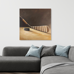 Canvas 36 x 36 - Stick and hockey puck