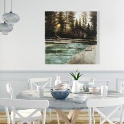 Canvas 36 x 36 - Cabin in the forest