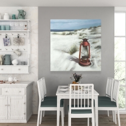 Toile 36 x 36 - Lanterne sur la plage